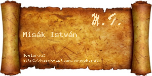 Misák István névjegykártya