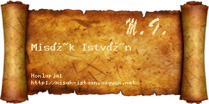 Misák István névjegykártya